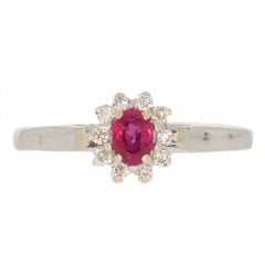 Ruby & Diamond Cluster Ring