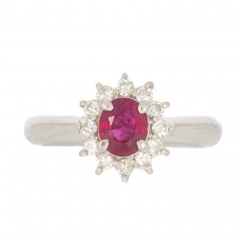 Ruby & Diamond Platinum Dress Ring