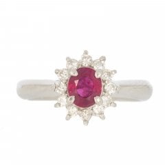 Ruby & Diamond Platinum Dress Ring
