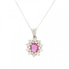 Ruby & Diamond Platinum Pendant