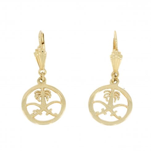 Saudi Arabian Emblem Drop Earrings