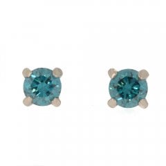 Treated Blue Diamond Ear Studs