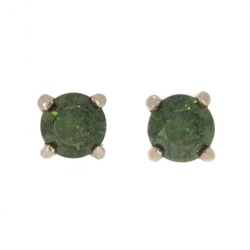Treated Green Diamond Ear Studs