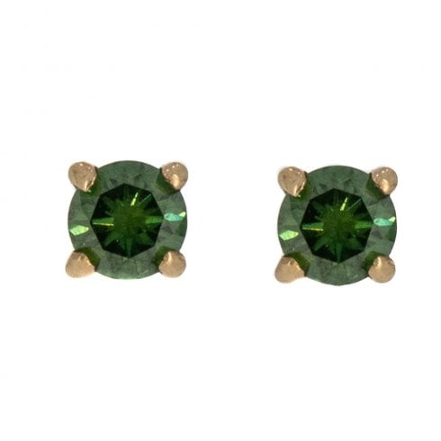 Treated Green Diamond Ear Studs