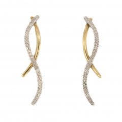 Two-colour Gold Diamond Drop Earrings
