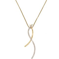 Two-colour Gold Diamond Drop Pendant
