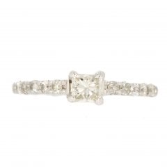 Vintage 14ct White Gold Diamond Solitaire Ring