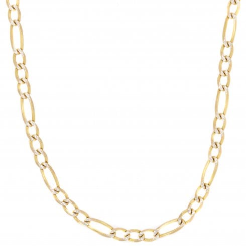 Vintage 16" Gold Two-colour Figaro Link Chain