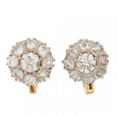 Vintage 1950s Diamond Cluster Earrings