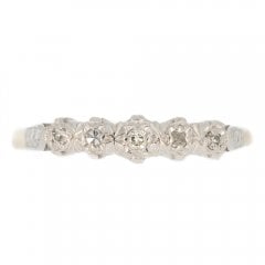 Vintage 1960s 18ct Gold Diamond Five Stone Ring