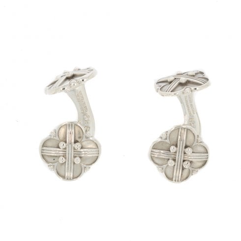 Vintage 1960s Silver Tudor Rose Cufflinks