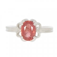 Vintage 9 carat Gold Rubellite Solitaire Ring