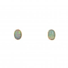 Vintage Black Opal Stud Earrings