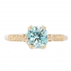 Vintage Blue Zircon Solitaire Ring