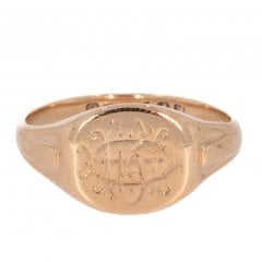 Vintage c1930's Rose Gold Oval Signet Ring