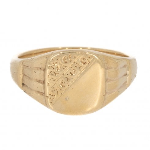 Vintage c1950's Gold Engraved Signet Ring