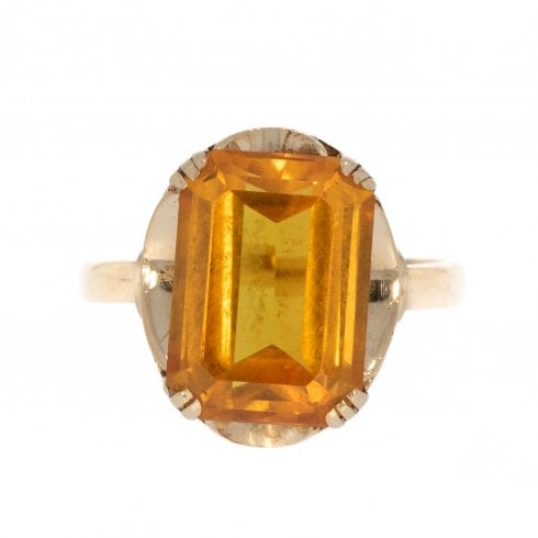 Vintage c1960's Gold Citrine Single Stone Ring