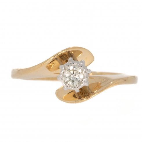 Vintage c1960's Gold Diamond Twist Ring