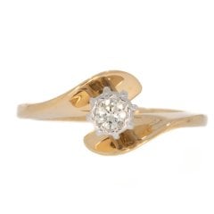 Vintage c1960's Gold Diamond Twist Ring