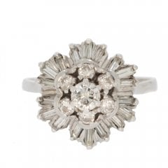 Vintage c1960's Mixed Cut Diamond Cluster Ring