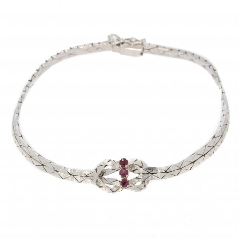 Vintage c1960's Ruby Love Knot Bracelet