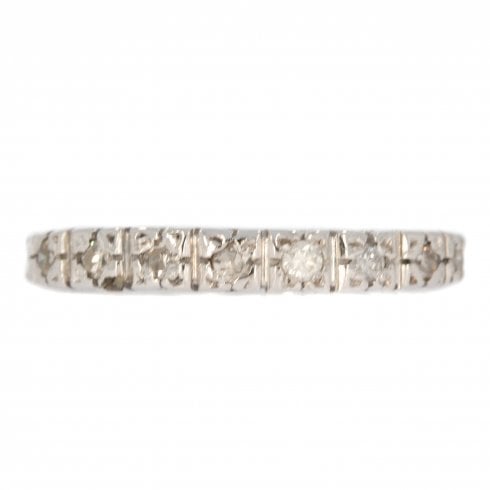 Vintage c1960's White Gold Diamond Half Eternity Ring
