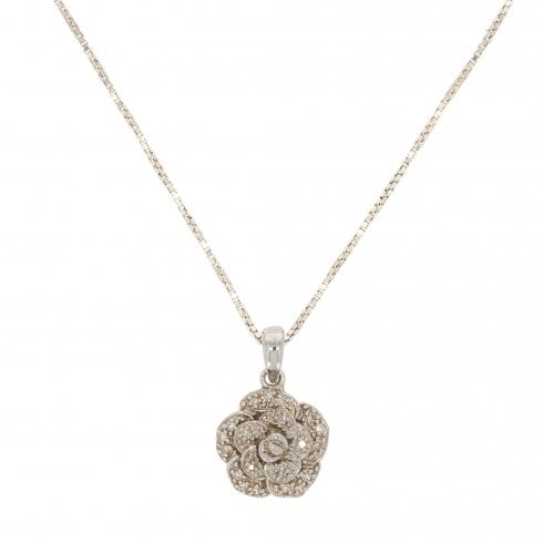 Vintage Diamond Floral Pendant