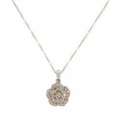 Vintage Diamond Floral Pendant
