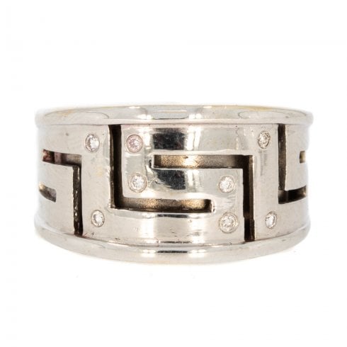 Vintage Diamond Greek Key Ring