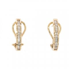 Vintage Diamond Half Hoop Earrings