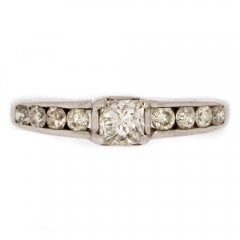 Vintage Diamond Solitaire 18ct White Gold Ring