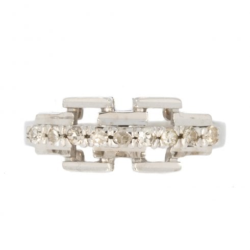 Vintage Fancy White Gold Diamond Ring
