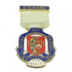 Vintage Gilt and Enamel Masonic Stewards Medal Circa 1977