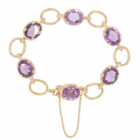 Vintage Gold Amethyst Bracelet