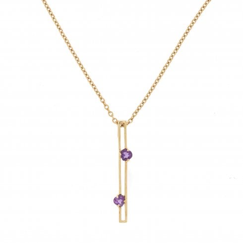 Vintage Gold Amethyst Drop Pendant