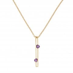 Vintage Gold Amethyst Drop Pendant