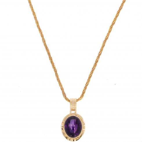 Vintage Gold Amethyst Pendant