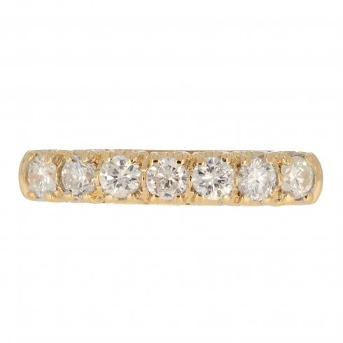 Vintage Gold Brilliant Cut Diamond Seven Stone Ring