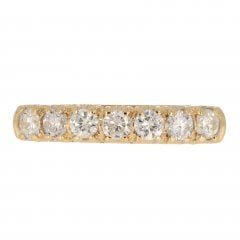 Vintage Gold Brilliant Cut Diamond Seven Stone Ring