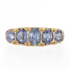 Vintage Gold Ceylon Sapphire Five Stone Ring