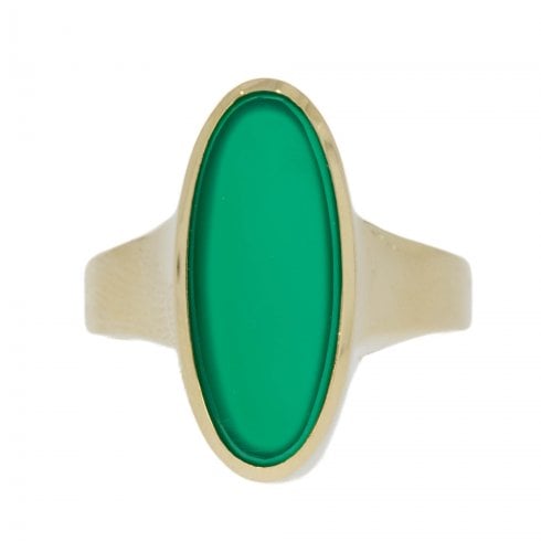 Vintage Gold Chrysoprase Dress Ring