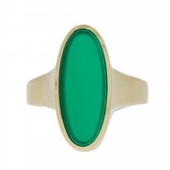 Vintage Gold Chrysoprase Dress Ring