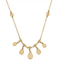 Vintage Gold Citrine & Diamond Necklace