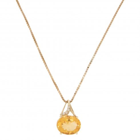 Vintage Gold Citrine Pendant