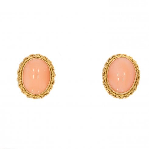 Vintage Gold Coral Stud Earrings