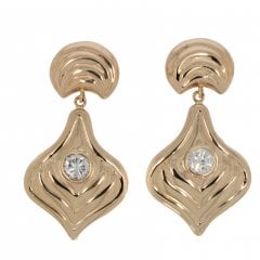 Vintage Gold Cubic Zirconia Drop Earrings