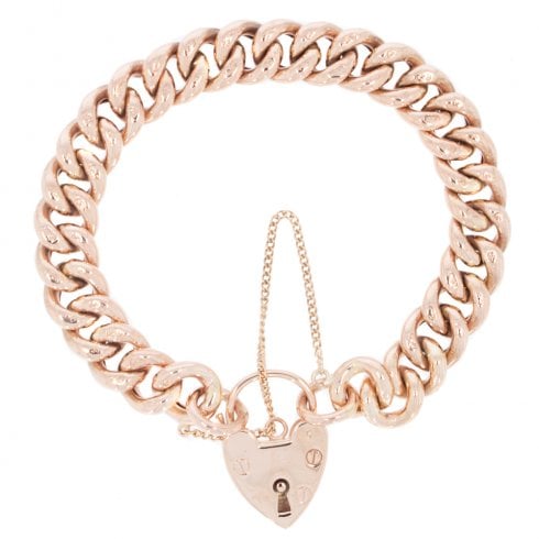 Vintage Gold Curb Padlock Bracelet