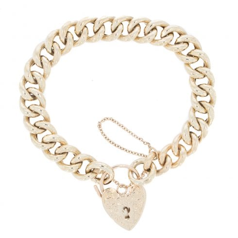 Vintage Gold Curb Padlock Bracelet