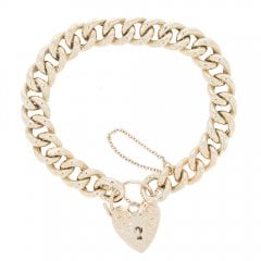 Vintage Gold Curb Padlock Bracelet