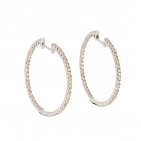 Vintage Gold Cut Diamond Hoop Earrings